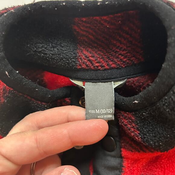 Eddie Bauer Youth Buffalo Plaid Fleece Pullover 10-12Y - Picture 3 of 4